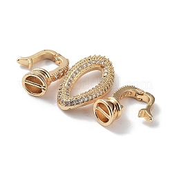 Покрытие стойки латунь микро-паве прозрачный овальный цирконий складные застежки KK-Q797-08G