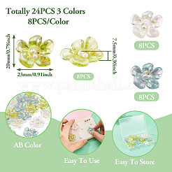 24 шт. 3-цветная прозрачная эпоксидная смола и АБС-пластик с перламутровыми кристаллами&nbsp;CRES-TA0001-45