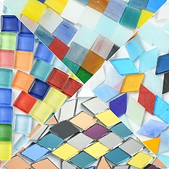 100шт 2-х цветная мозаичная плитка стеклянные кабошоны&nbsp;DIY-YW0012-19