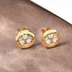 Pendientes de acero inoxidable 304 con forma de flor&nbsp;EJEW-H175-01G