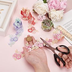 4 ярд двухцветной полиэстеровой кружевной ленты с цветочным узором&nbsp;OCOR-PH0004-47