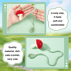 Вязаные крючком шерстяные подвески в виде грибов и листьев своими руками.&nbsp;AJEW-WH0314-465
