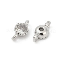 Ciondoli con connettore rotondo piatto in zirconia cubica in ottone&nbsp;KK-H204-02P-04