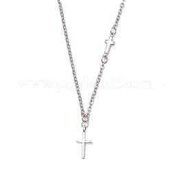 Colliers pendentifs croix en acier inoxydable 304&nbsp;NJEW-JN05200-02