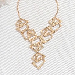 Ожерелья-нагрудники из сплава с треугольными и прямоугольными подвесками для женщин FS-WGB7EFE-01