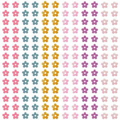 180g 6色のプラスチックスパンコールビーズ  縫製工芸品の装飾  花  ミックスカラー  5x5mm  30 G /カラー&nbsp;PVC-CP0001-03