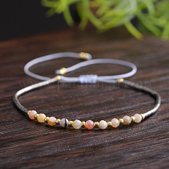 Женские браслеты из натурального розового кварца с круглыми гранеными бусинами для женщин OH4835