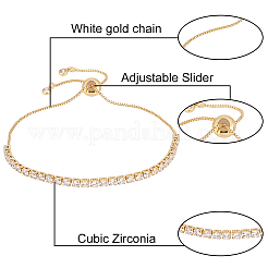 4 Stück Tennisarmband mit klarem Zirkonia in zwei Farben&nbsp;BJEW-HY0001-01