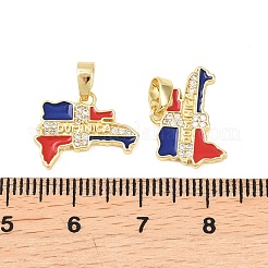 Латунные микропаве прозрачные подвески с фианитом&nbsp;KK-F931-22B-G