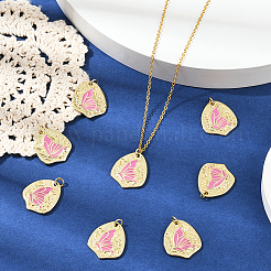 Подвески из латуни с эмалью&nbsp;KK-BBC0020-68