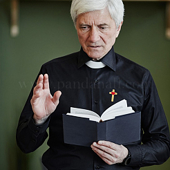 24 шт. крест с сердцем из сплава эмали на лацкан для одежды рюкзака&nbsp;JEWB-FG0001-59G