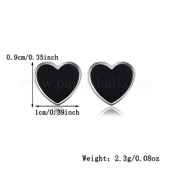 Серьги-гвоздики в форме сердца из стерлингового серебра s925 с черным агатом AK6007