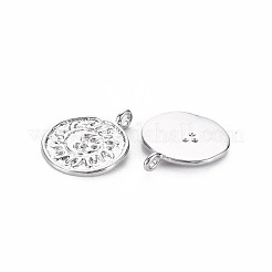 Латунные микропаве прозрачные подвески с фианитом&nbsp;KK-S356-694