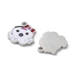 Pendentifs en acier inoxydable 304 émaillés&nbsp;STAS-P339-19P-02