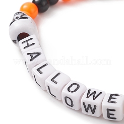 Bracelets extensibles en perles acryliques sur le thème d'halloween&nbsp;BJEW-JB09193-02