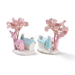 Décoration d'affichage d'arbre de pierres précieuses naturelles&nbsp;DJEW-G030-01RG