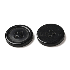 樹脂ボタン  染め  フラットラウンド  ブラック  18x3mm  穴：2mm  395個/袋&nbsp;RESI-D030-18mm-02