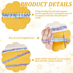 12.5mポリエステルリボン  スパンコール入り  衣服の装飾用  紫色のメディア  3/4インチ（20mm）  約13.67ヤード（12.5m）/セット&nbsp;OCOR-HY0001-46B