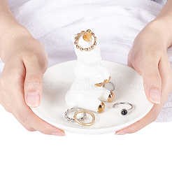 Porte-bague licorne en porcelaine&nbsp;DJEW-WH0011-27