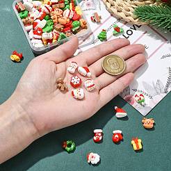 90 Stück 18 Stile Weihnachtsmotiv Mini Opak Resin Decoden Cabochons&nbsp;CRES-CJ0001-71