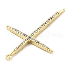 Латунные микропаве прозрачные подвески с фианитом&nbsp;KK-L228-01G-03