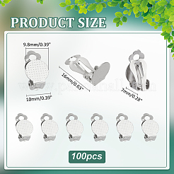 Фурнитура для сережек-клипс из нержавеющей стали 304&nbsp;STAS-ME0001-62P