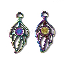 Placcatura ionica (ip) 304 impostazioni cabochon pendente in acciaio inossidabile&nbsp;STAS-I694-12MC