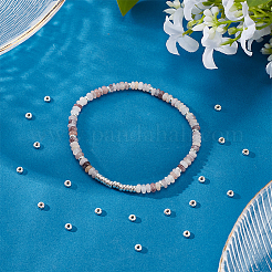 60 шт. рондель 925 бусины-разделители из стерлингового серебра&nbsp;STER-PH0003-82