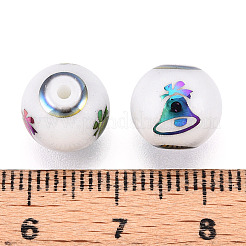 Рождественские непрозрачные стеклянные бусины X-EGLA-R113-06D