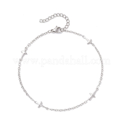 Браслеты на ногу из нержавеющей стали 304 с поперечными связями&nbsp;AJEW-AN00722-01