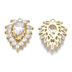Латунные микропаве прозрачные подвески с фианитом&nbsp;ZIRC-S069-007G