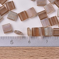 MIYUKIティラビーズ  日本製シードビーズ  2穴  （TL4578)クリスタルセルシアンマット  5x5x1.9mm  穴：0.8mm  約1180個/100g&nbsp;SEED-J020-TL4578