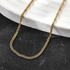 1.5 мм цепочка из нержавеющей стали 304 пшеничного цвета для мужчин&nbsp;STAS-V011-03B-G