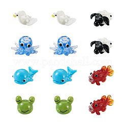 12 шт. 6 нити бусин-лэмпворк ручной работы с выпуклыми краями LAMP-BY0001-02