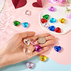 18 шт. подвески в виде сердечек из стекла 9 цветов GLAA-TA0003-29