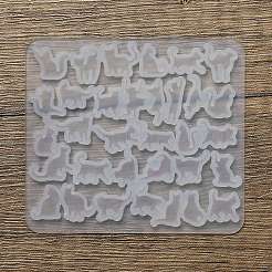 DIYシリコンモールド  猫の形  レジン型  ホワイト  64x72x3.8mm  内径：7~14x5~14mm&nbsp;SIMO-L002-01B