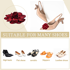 2 шт. пряжки для обуви из полиэстера с цветочным узором&nbsp;DIY-HS0002-13B