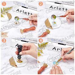 ハンドル付き真鍮ワックスシーリングスタンプ  DIYスクラップブッキング用  鹿の模様  3.5x1.18インチ（8.9x3cm）&nbsp;AJEW-WH0184-0425