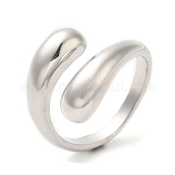 Латунная каплевидная открытая манжета для женщин RJEW-M148-03P