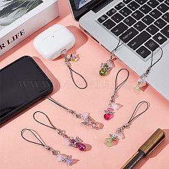 20 шт. 10-цветные ремешки для мобильных телефонов из стекла&nbsp;HJEW-OC00047