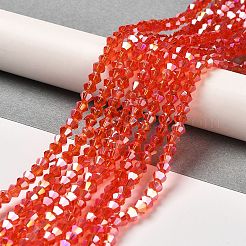 Прозрачные стеклянные бусины гальваническим пряди&nbsp;LS-EGLA-A039-T3mm-B14