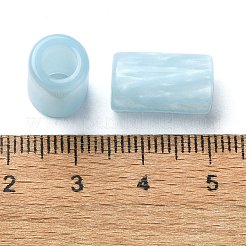 レジンヨーロピアンビーズ  大きな穴列ビーズ  ライトブルー  15x9x9mm  穴：5mm&nbsp;RESI-U008-01D