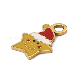 Рождественские эмалевые подвески из нержавеющей стали 304&nbsp;STAS-I356-02G-03