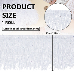 Отделка полиэфирной лентой с кисточками и пайетками OCOR-WH0078-145B