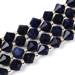 Нитки бусины из натурального ляписа-лазури G-T144-23A-02