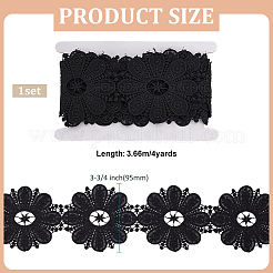 4 ярд цветочной полиэфирной кружевной ленты с вышивкой OCOR-MA0001-41B