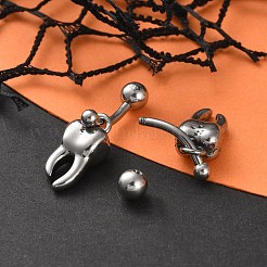 Зуб 316 хирургическая нержавеющая сталь подвесные кольца для пупка EJEW-G416-13AS