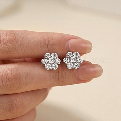 925 paio di orecchini a lobo da donna in argento sterling con moissanite pavé&nbsp;SX7074-1