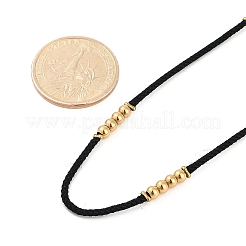 Ионное покрытие (ip) 304 нержавеющая сталь круглые бусины нейлоновый шнур ожерелья для женщин NJEW-P320-15G-01