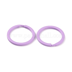 スプレー塗装された鉄のキーチェーンの留め金  リング  プラム  30x2.5mm  内径：24.7mm&nbsp;IFIN-WH0063-13D